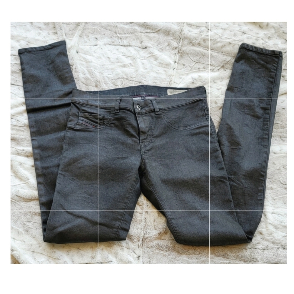 Diesel Livier-Sp Super Slim-Jegging Low Waist Jeans: Sz. W 29.. Dark Grey